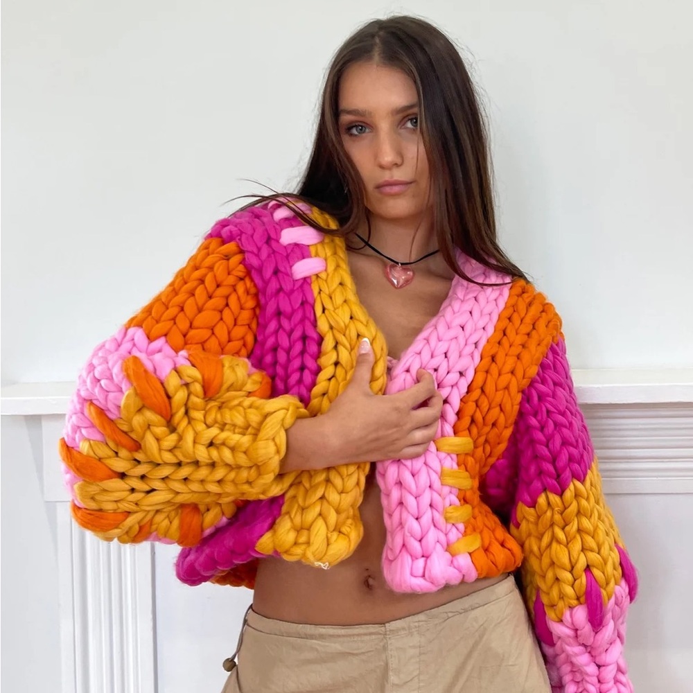 Oversized Knit Cardigan Jacket